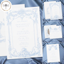 French Blue Rococo Regal Vintage Elegant Wedding