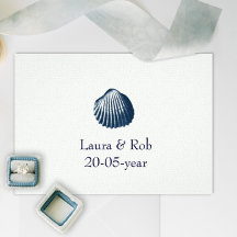 Seashell Beach Wedding Invitation Set
