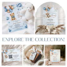 Blue Sky Teddy Bear Boy Shower Collection