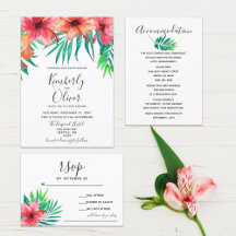Exotic Tropical Floral Wedding Invitation Set