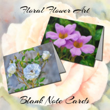 Floral Flower Art Blank Note Cards