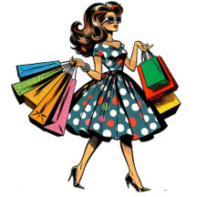Retro Lady Shopping Therapy 
