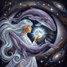 Whale in Space Art – Dreamy Cosmic Wall Art Collec