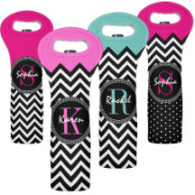 Monogrammed Wine Tote Bags