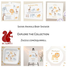 Safari Animals Baby Shower Invitations & Supplies