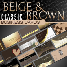 Brown Beige Business Cards - Classy Luxury Glamour