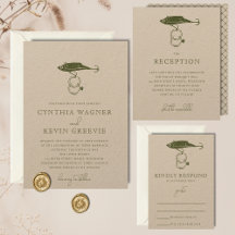 Kraft Brown Rustic Fishing Lure with Wedding Rings