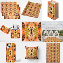 Peach Fuzz Boho Shabby Chic Geometric Abstract Art