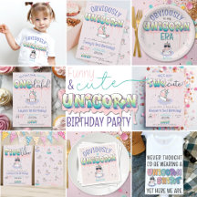Pink Unicorn Rainbow Graffiti Girl Birthday Party