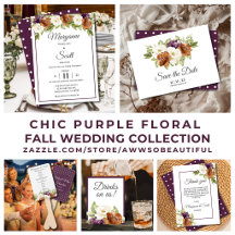 Chic Purple Floral Fall Wedding Collection