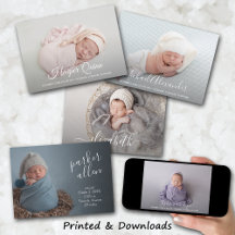 INSTANT DOWNLOAD + PRINT BIRTH ANNOUNCEMENTS