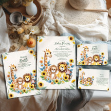 Rustic Jungle Safari Animals Baby Shower