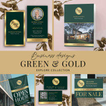 Emerald Green & Gold Elegant Real Estate Business