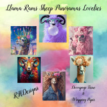 Llama Rams Sheep Panorama Lovelies 