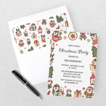 Christmas Penguins Red Green Collection