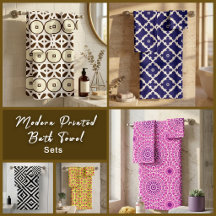 Modern Printed Bath Towel Sets