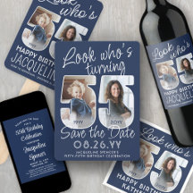 55th Birthday Party Invites & Decor • DIY Colors