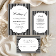 Black and White Striped Wedding 