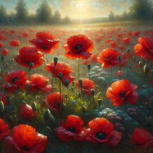 Red Poppy Field on a Summer Day