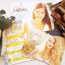 Chic Modern Graduation Photo Announcements