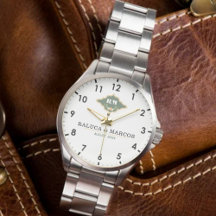 Vintage Floral Monogram couple names Watch