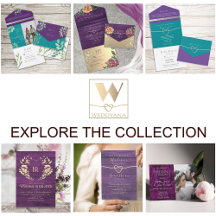 Modern Elegant Purple Wedding Invitations