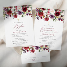 Red Flowers Baptism/First Communion Collection