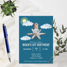 Boy Pilot Flies, First Birthday, Aviation themed 