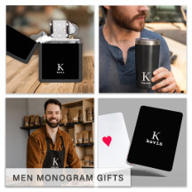 Man monogram name personalized gifts for him