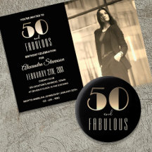 50 and Fabulous Birthday Party Black and Gold