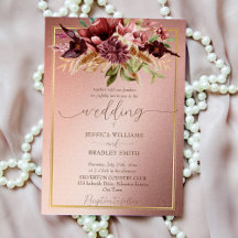 Rustic earthy metallic rose brown terracotta flowe