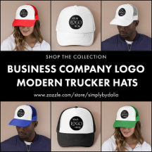 Business Company Logo Modern Trucker Hats