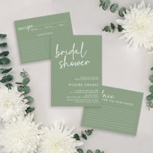 Sage Minimalist Script Bridal Shower
