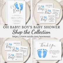 Blue Baby Feet Baby Shower Collection