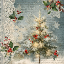 Flat Non-Photo Vintage Style Christmas Cards