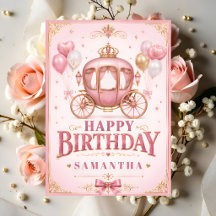 Luxury Princess Carriage Birthday Card
