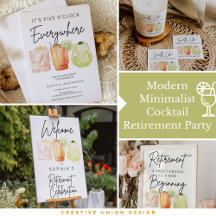 Modern Minimalist Cocktail Retirement Party