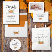 Autumn Baby Shower Stationary and Party Supplies