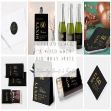Personalized Black & Gold 60th Birthday