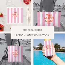 The Beach Club Ibiza Pink Cabana Stripe
