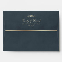 Gold & Velvet Texture Wedding Envelope