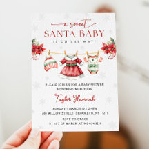 Christmas Sweet Santa Baby Girl Baby Shower