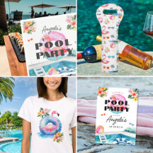 Tropical Summer Pool Party Birthday Suite