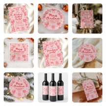 Pink Red Hand Drawn Christmas Party 