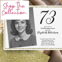 73rd birthday photo invitations and supplies