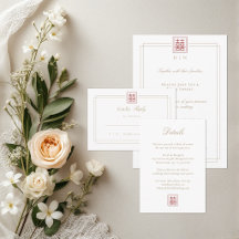 Modern Elegant Chinese Red and Gold Wedding  