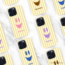 Butter Yellow and White Striped Ghost Face 
