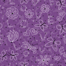 Violet Mauve Butterfly LOVE - seamless pattern.