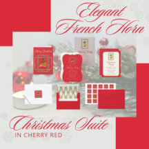 Elegant French Horn Christmas Suite in Cherry Red