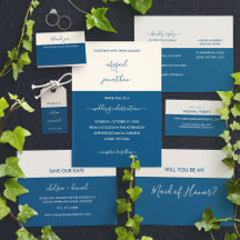 Minimalist Cream Teal Wedding